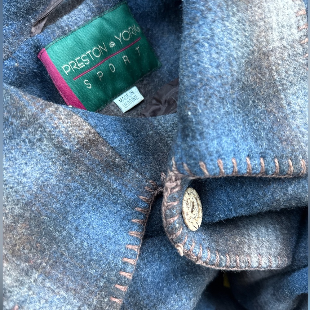 Vintage Classy Wool plaid cardigan Winter Peacoat